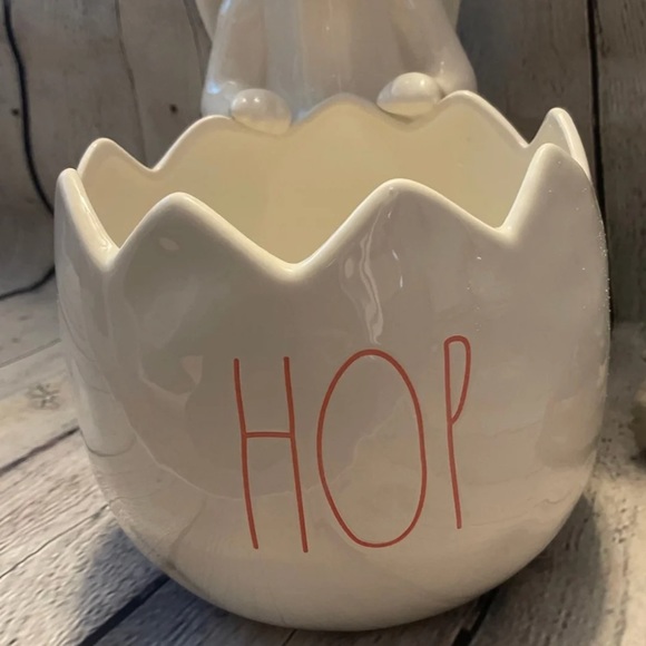 Rae Dunn Large HOP Ceramic Rabbit Container - Picture 3 of 5